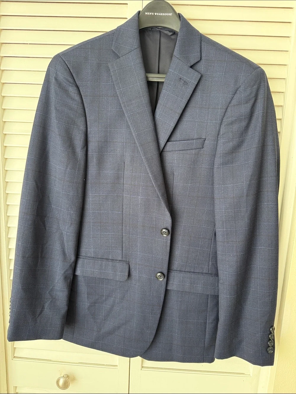 Bar III Men's Slate Blue Windowpane Sport Coat